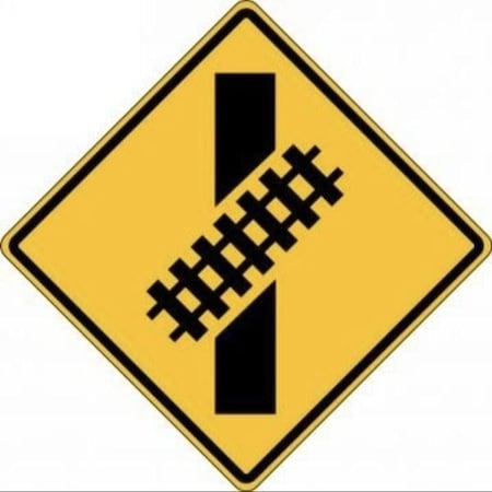 Accuform RAIL SIGN SKEWED CROSSING 36 in  X FRW530DP FRW530DP